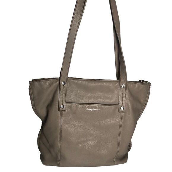 Tommy Bahama Leather Bag/Tote Grey - Picture 4 of 9